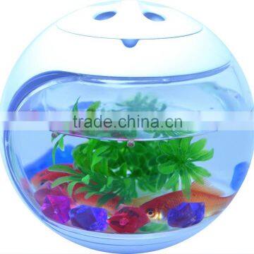 EEO LED plastic round fish tank with air quality detector