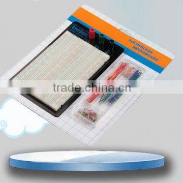 2014 hot sell white ABS metal reed 1260 tie-point with jumper wire testing solderless breadboard