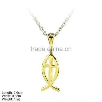 [PSA-0999c] 925 Silver Religion Pendant/Charm, Sterling Silver Jesus Fish Pendant/Charm