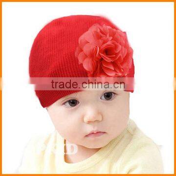 Autumn Korean Hand Knitted Children's Hats Satin Mesh Flower Baby Baby Hat MZ054 photo-3