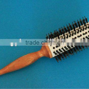 Wooden Middle Aluminum Tube Hair Brush with hair brush pictures