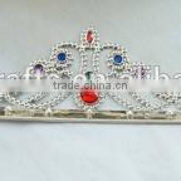 8cm Highx12cm Diameter Metallic Silver Plastic Tiaras Round King Tiaras and Crowns photo-5