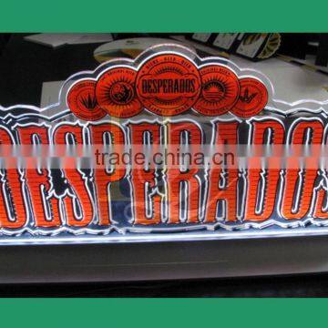 desktop acrylic LED sign with base/custom acrylic LED sign