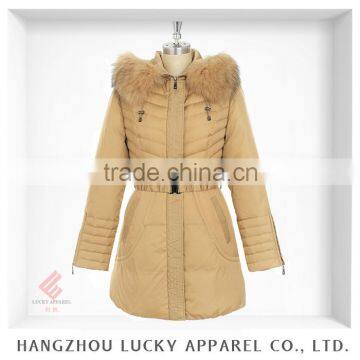 european style lady fashion big fur winter down jacket LK15037