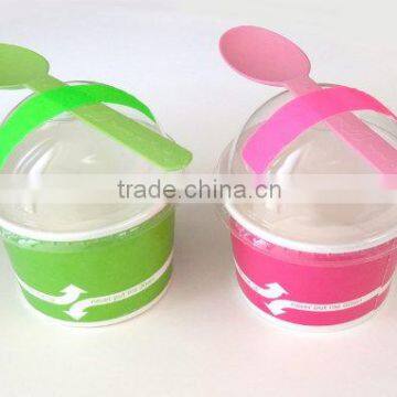 100ml Gloss Paper Ice Cream/dessert/Yogurt Container, Cup With Flat Lid,Spoon,Wooden Stick photo-6