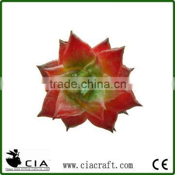 Mini Artificial Echeveria Succulent Plant in Red with Green Heart