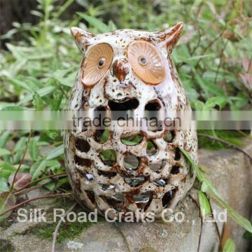 Animal owl shape ceramic candlestick