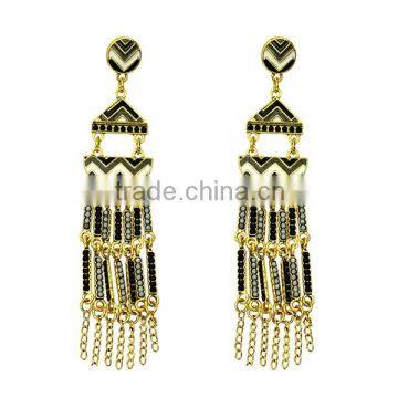 Fashion earings for women 2016 chandelier bead drop crystal gold earring/sterling silver earring