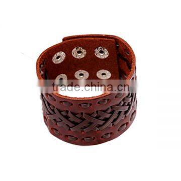 Janyo Professional Custom Western Braided Fashion Mens Leather Bracelet