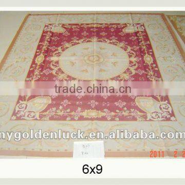 6x9 China Aubusson Style Flat Weave Wool Carpets