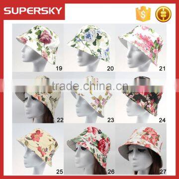 A-1528 boho beach flower bucket hat print pattern bucket cap custom printed bucket hats