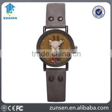 China Watch Factory Hot Women Watches Giraffe Pattern Vintage Ladies Leather Quartz Analog Clock Wrist Hour Relojes Mujer 2016