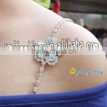 2012 lastest rhinestone and crystal flower knot bra strap for sale