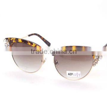 2016 new style high quality sunglasses with metal and plastic combination frame