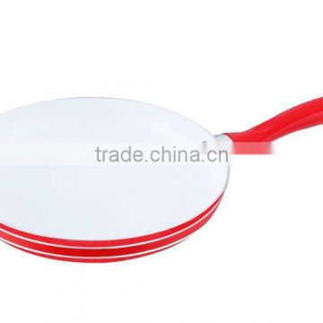 Red aluminum ceramic coated fry pan 9.5 inch