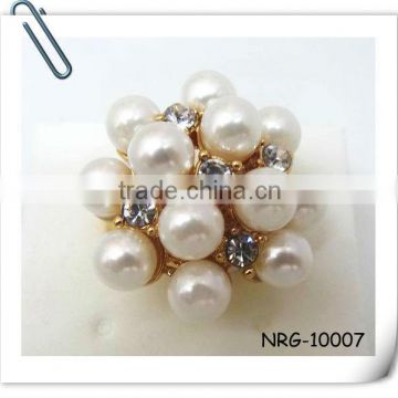 2013 Fashion Crystal Stones and Pearl Ring