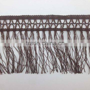 brown sewing craft poly fringing trim fashion loop twinefringe polyester bullion fringe