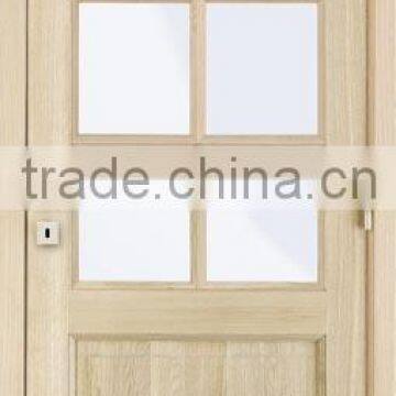 Unfinished interior oak veneered arched top composite wooden glass window door