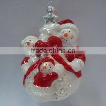 Glass snowman ornament