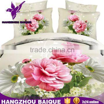 Oil Printed Duvet Cover Sets Pink Big Flower3D Printing Bedding