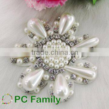 New arrival fancy pearl handmade non woven flower patch