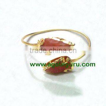 RED CORNELIAN TWO TONE ARROWHEAD BANGLE : Wholesaler Manufacturer