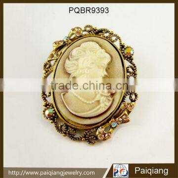 Wholesale fashion latest design vintage ancient beauty brooch