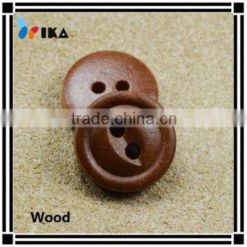 fisheye hole brown round wood shirt button