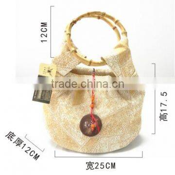 New Comfortabl Material Ladies Handbag With Bamboo Handle photo-6