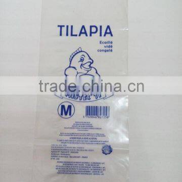 Bottom sealed plastic ldpe seafood packaging bag for frozen fish