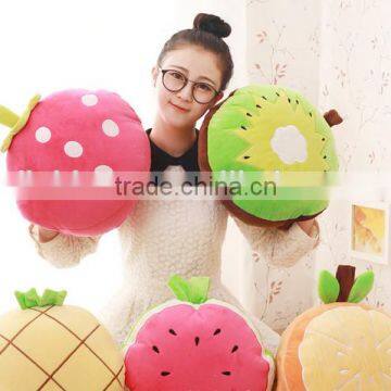 Lovely Cartoon Fruit Style 1x 1.7m Watermelon Strawberry Orange Children Plush 2 in 1 Set Folding Pillow Blanket photo-3