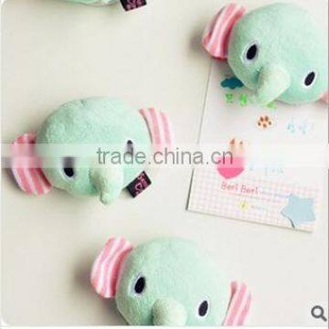 creative lovely cartoon style mint green big head elephant fridge plush toy doll with magnet