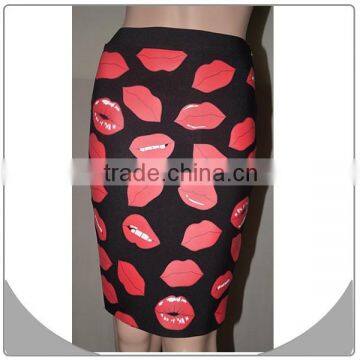 Latest skirt design pictures red lips women skirt