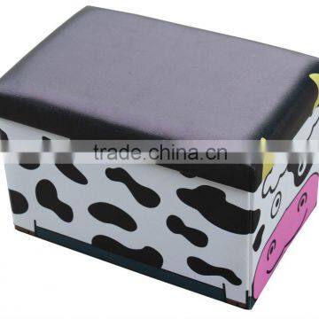 Cute Children PVC Printing Foldable Storage Ottoman