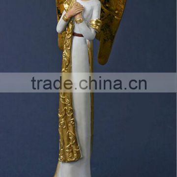 11" ceramic golden angel