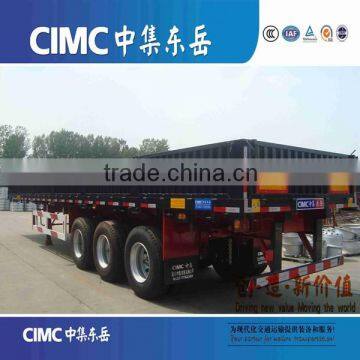 3 Axle 60 Ton Cargo Semi Trailer Flat Bed With Side Wall