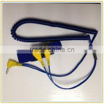 Dual coiled cord antistatic wrist strap