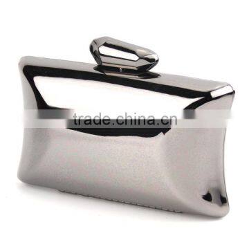 Women's fashion bag unique design silver metal clutch bag