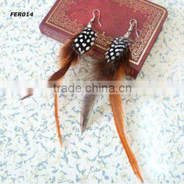 fashion earrings cheap feather earring natural rooster feather earrings