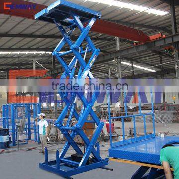 Hydraulic in floor scissor lift table for warehouse