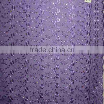 T/C TWO-SIDE BORDER HEAVY ALLOVER EMBROIDERY FABRIC (WITH/WITHOUT LASER)42"/43"