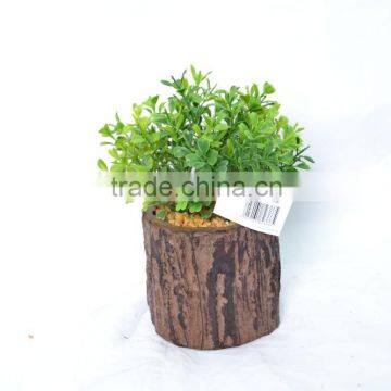 Mixed Green Artificial Grass Succulent Plant In Brown Pot