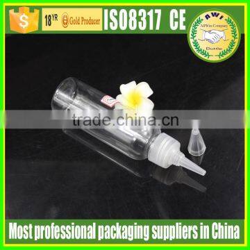 Wholesale Empty 120ml PET Nozzle Twist Cap Plastic Ink Bottle