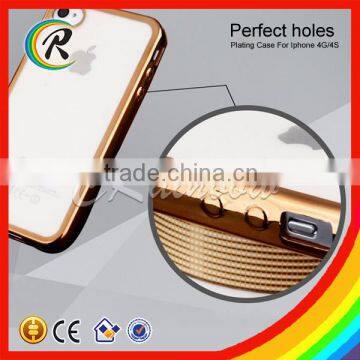 OEM Metal Plate Phone Case for IPhone 4 Color Painting Soft TPU Back Case photo-2