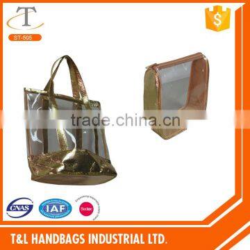 2016 Latest Design PVC Promotional Bag Beach Bag Shopping Bag Women Tote Bag