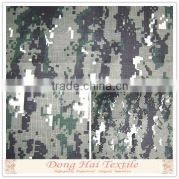 CVC plaid camouflage printed fabric for army uniform