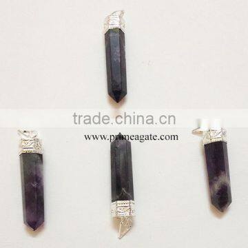 Amethyst Cap Pencil Pendants | crystal healing jewelry Wholesale