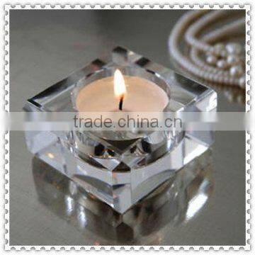 Promotional Crystal Cube Candle Holder For Holiday Decoration