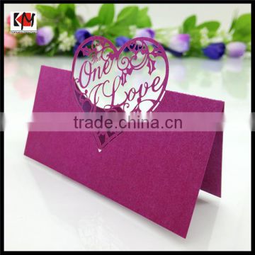 Customized design laser cut paper place cards for wedding wholesale