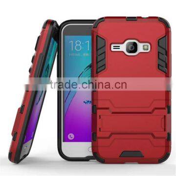 Hybrid PC TPU kickstand slim robot armor case for samsung galaxy J1 case
